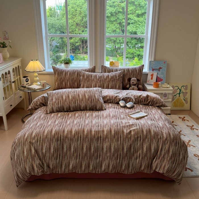 91家纺网 家纺一手货源 找家纺 如意朵 2025新款全棉纯棉磨毛四件套 森律