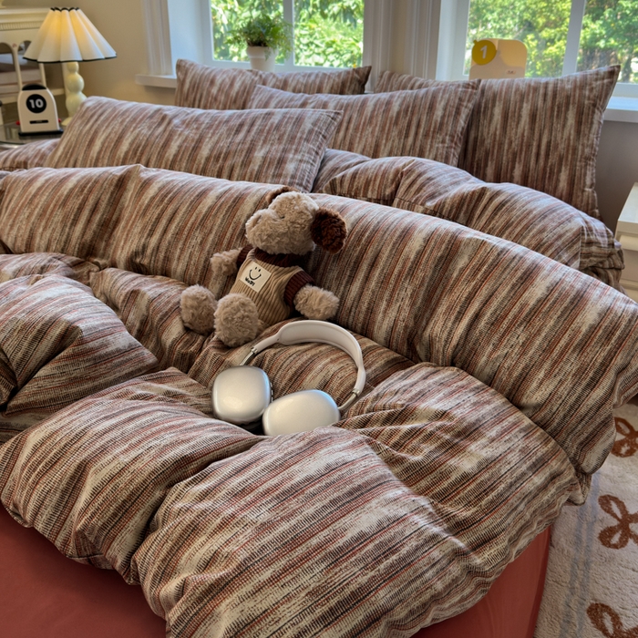 91家纺网 家纺一手货源 找家纺 如意朵 2025新款全棉纯棉磨毛四件套 森律