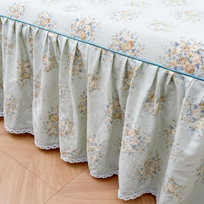 91家纺网 家纺一手货源 找家纺 （总）缦彩 2025新款韩版公主风100%纯棉床裙四件套全棉花边床单床罩套件