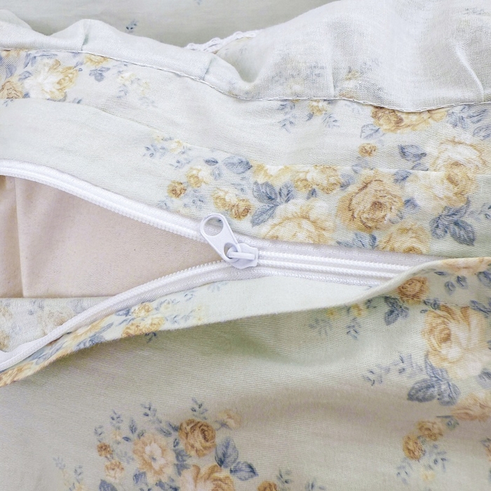 91家纺网 家纺一手货源 找家纺 缦彩 2025新款韩版公主风100%纯棉床裙四件套全棉花边床单床罩套件 清韵-蓝