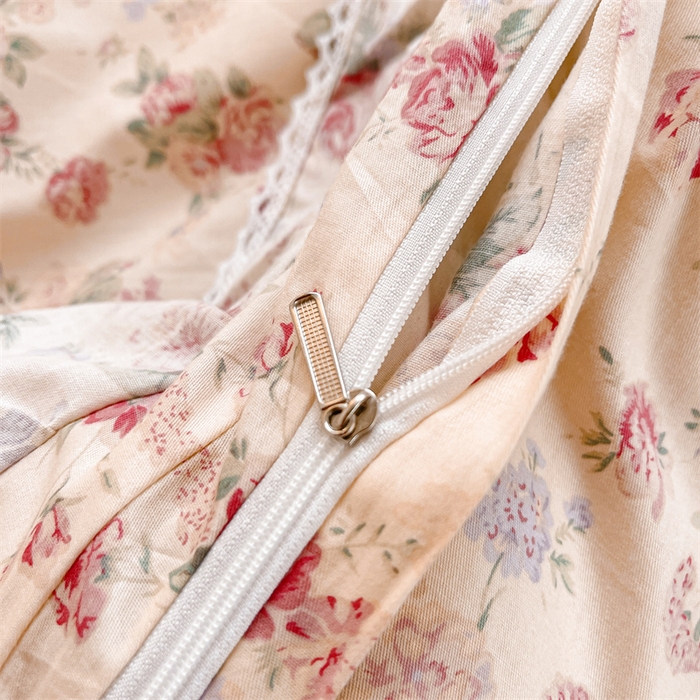 91家纺网 家纺一手货源 找家纺 缦彩 2025新款韩版公主风100%纯棉床裙四件套全棉花边床单床罩套件 蒂芙尼