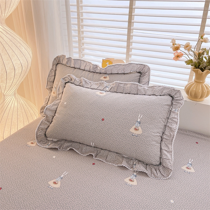 91家纺网 家纺一手货源 找家纺 缦彩 2025新款韩版公主风100%纯棉床裙四件套全棉花边床单床罩套件 小萝莉