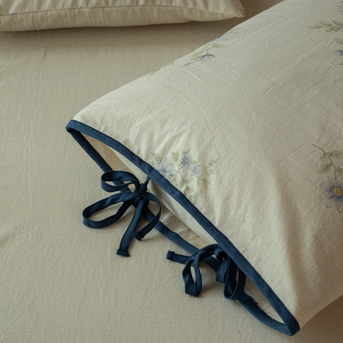 91家纺网 家纺一手货源 找家纺 （总）山舍家居 2025新款竹节棉麻印花工艺款四件套