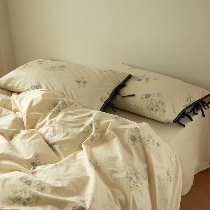 山舍家居 2025新款竹节棉麻印花工艺款四件套 不见兰序