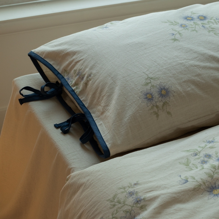 91家纺网 家纺一手货源 找家纺 （总）山舍家居 2025新款竹节棉麻印花工艺款四件套