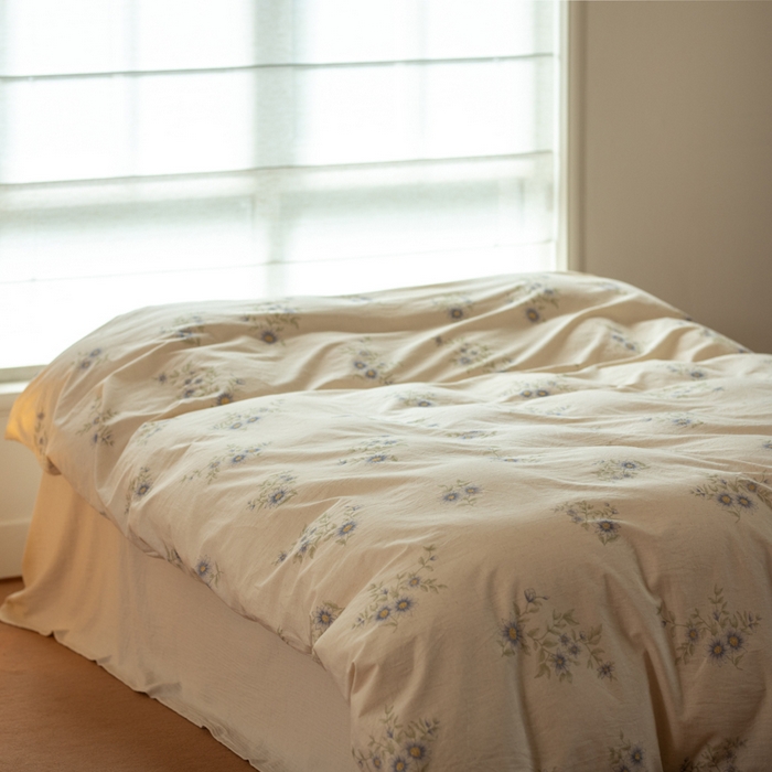 91家纺网 家纺一手货源 找家纺 山舍家居 2025新款竹节棉麻印花工艺款四件套 不见兰序