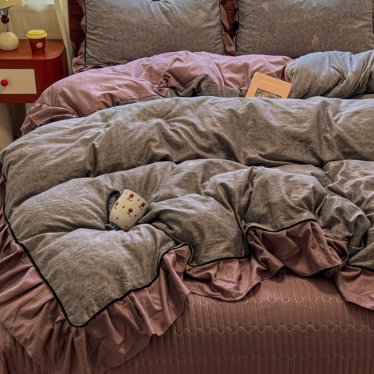 美梦家纺 2025新款亲肤舒适高克重云感棉床盖四件套 巴洛克之恋·咖