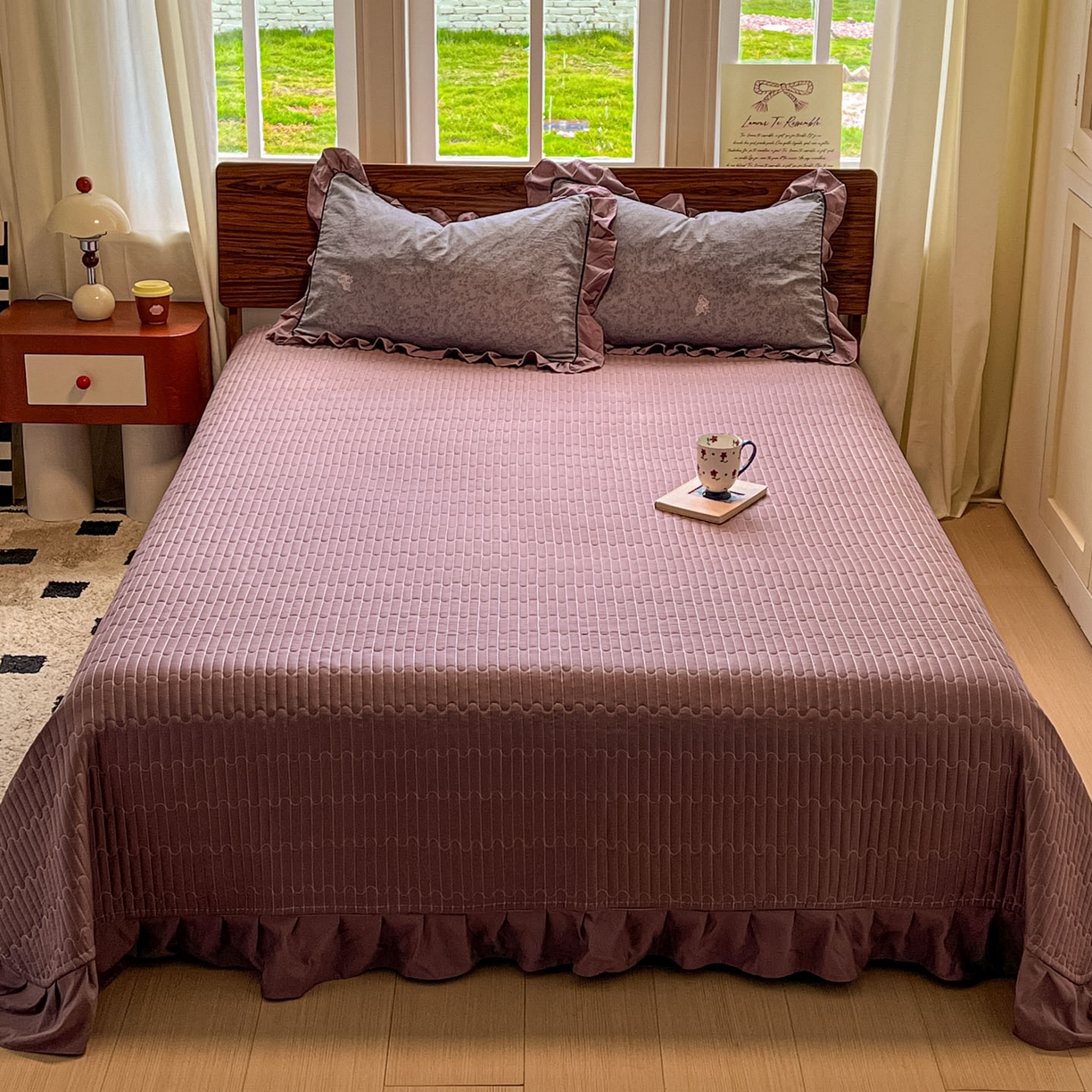 91家纺网 家纺一手货源 找家纺 美梦家纺 2025新款亲肤舒适高克重云感棉床盖四件套 巴洛克之恋·咖