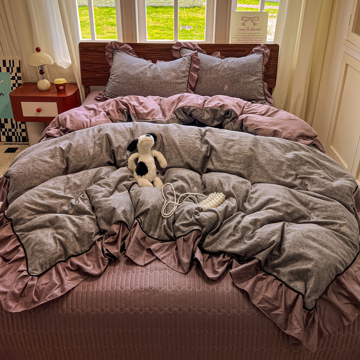 91家纺网 家纺一手货源 找家纺 美梦家纺 2025新款亲肤舒适高克重云感棉床盖四件套 巴洛克之恋·咖