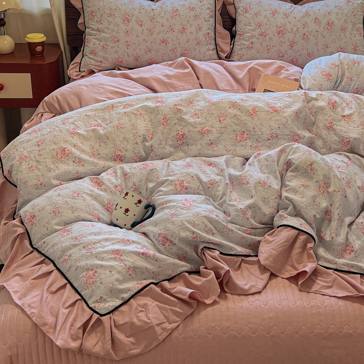 美梦家纺 2025新款亲肤舒适高克重云感棉床盖四件套 芳草·蓝