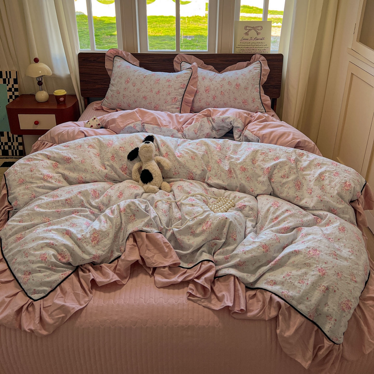 91家纺网 家纺一手货源 找家纺 美梦家纺 2025新款亲肤舒适高克重云感棉床盖四件套 芳草·蓝