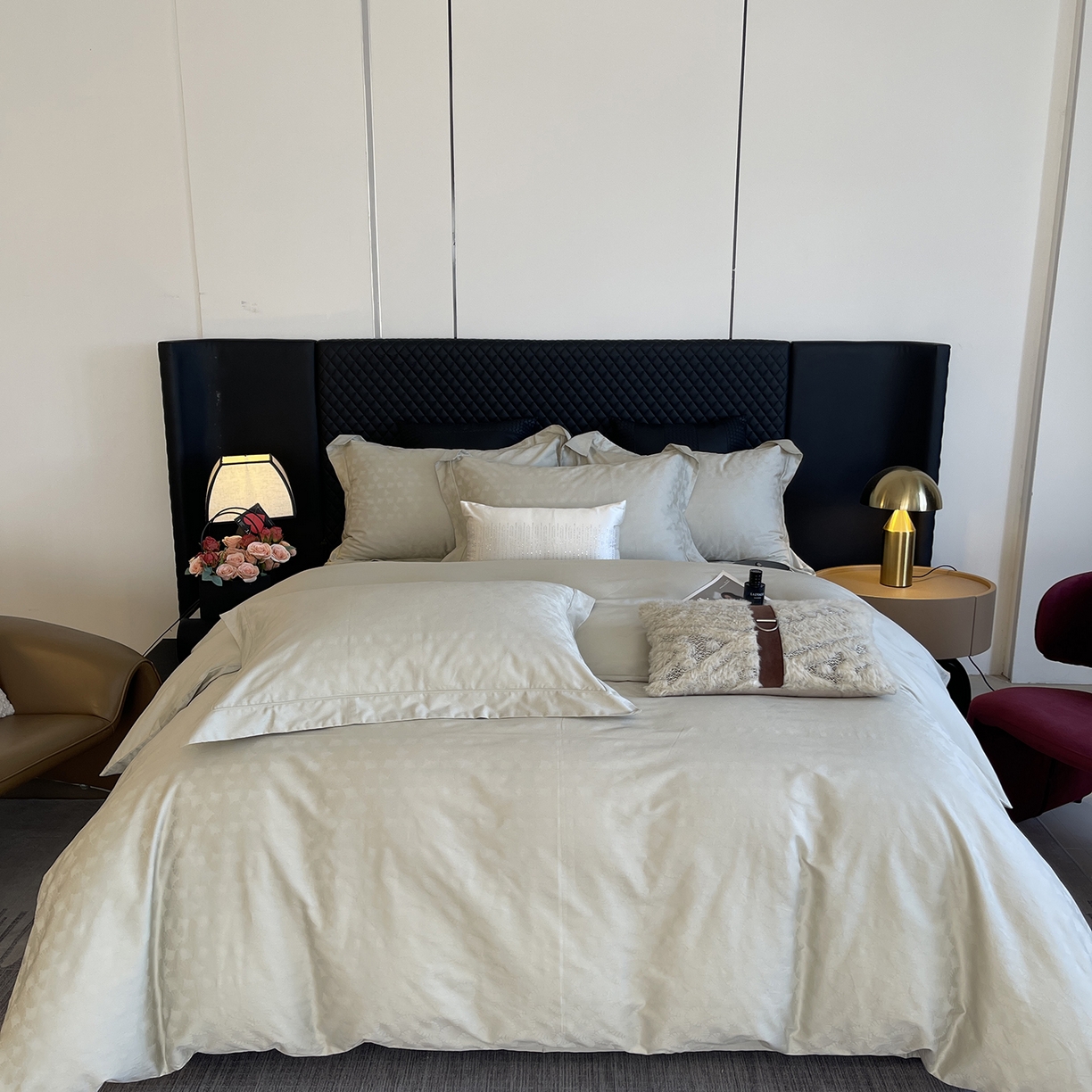 91家纺网 家纺一手货源 找家纺 莱豫家纺 2025秋冬新款长绒棉纯棉提花四件套 圣蒂娅