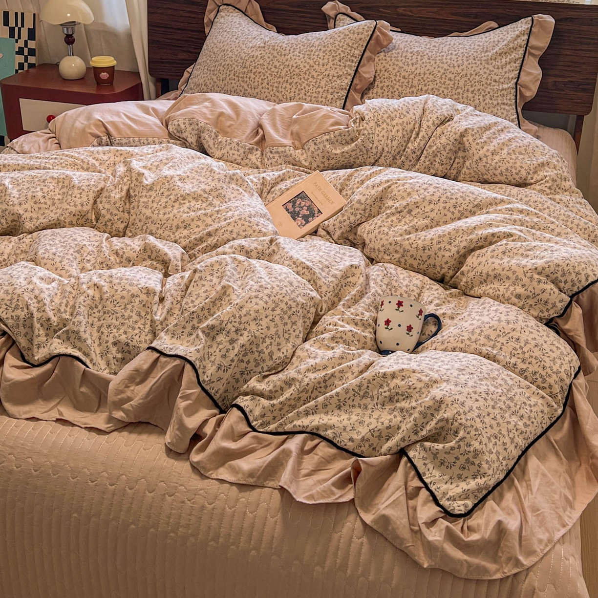 91家纺网 家纺一手货源 找家纺 美梦家纺 2025新款亲肤舒适高克重云感棉床盖四件套 赫拉