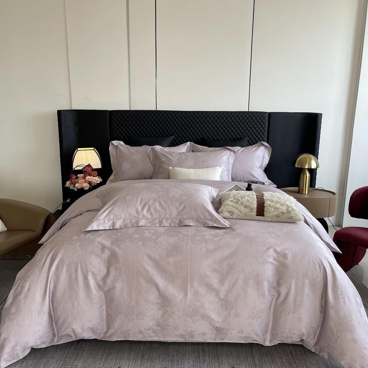 91家纺网 家纺一手货源 找家纺 莱豫家纺 2025秋冬新款长绒棉纯棉提花四件套 佩斯莉