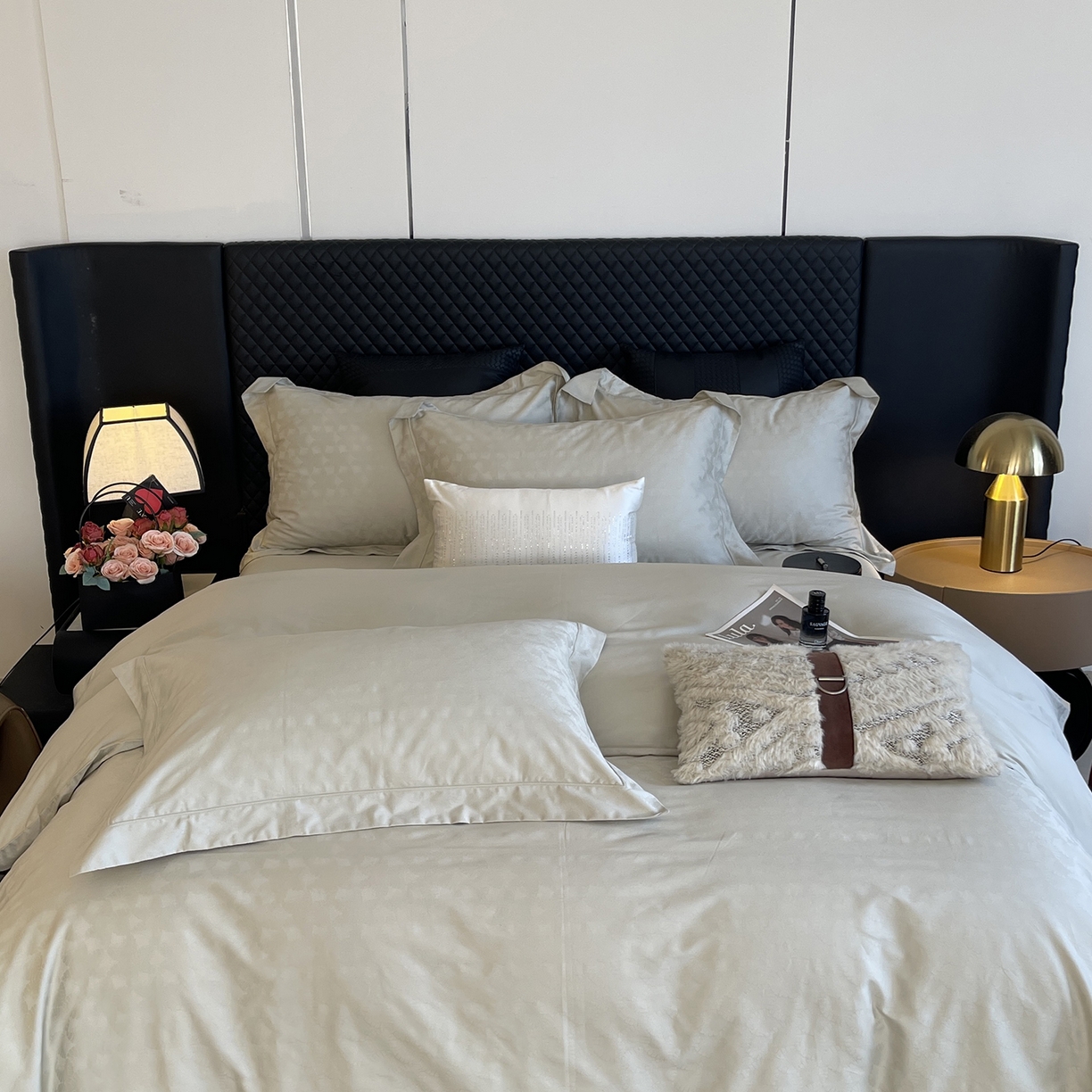 91家纺网 家纺一手货源 找家纺 莱豫家纺 2025秋冬新款长绒棉纯棉提花四件套 圣蒂娅