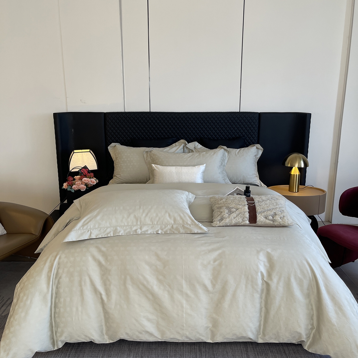 91家纺网 家纺一手货源 找家纺 莱豫家纺 2025秋冬新款长绒棉纯棉提花四件套 圣蒂娅