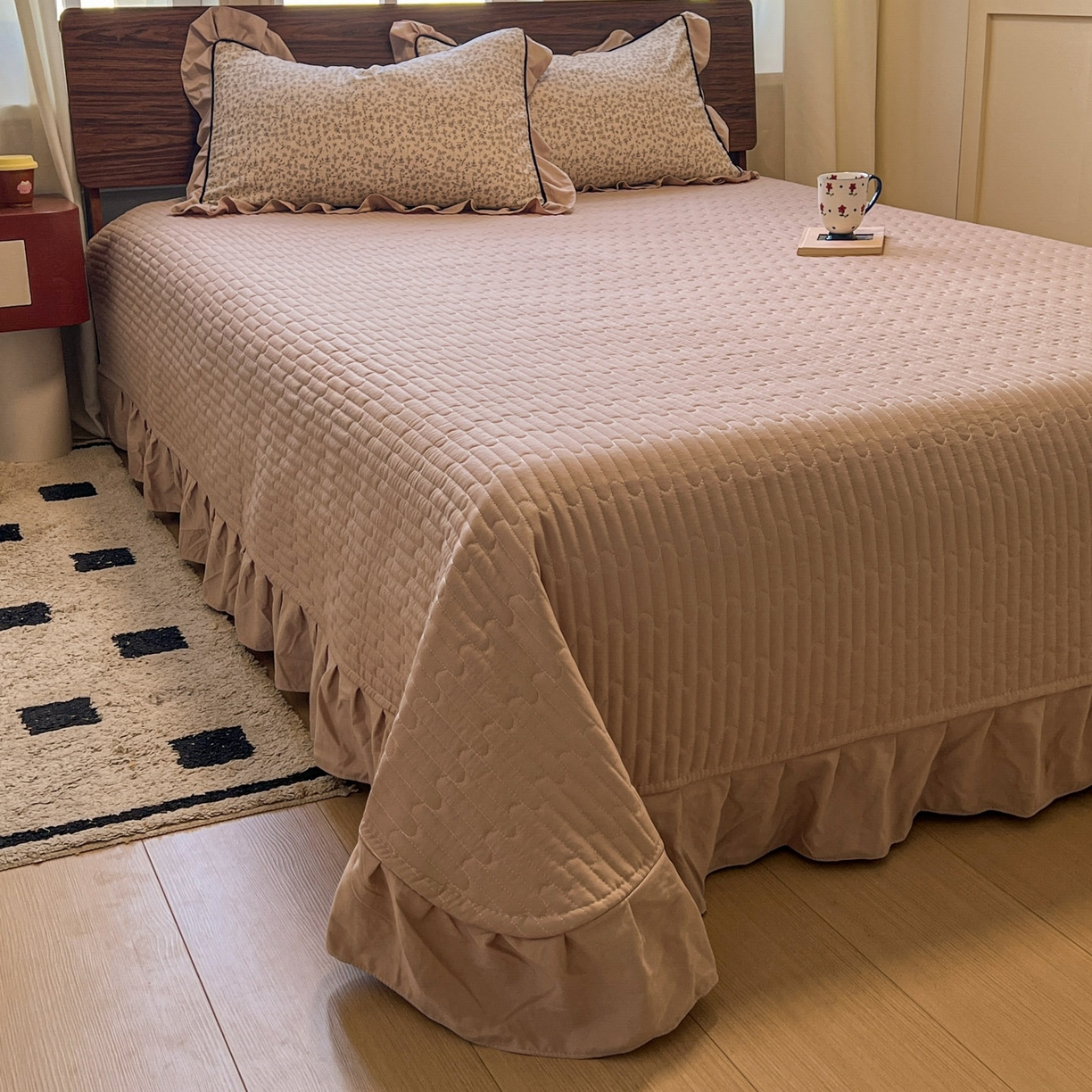 91家纺网 家纺一手货源 找家纺 美梦家纺 2025新款亲肤舒适高克重云感棉床盖四件套 赫拉