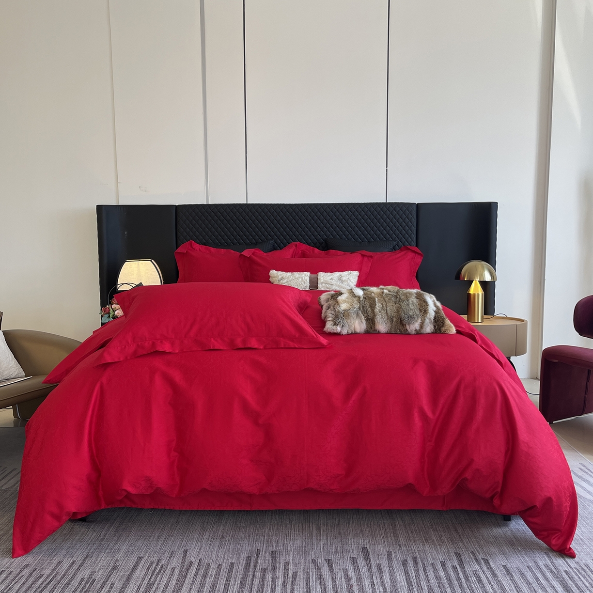 91家纺网 家纺一手货源 找家纺 莱豫家纺 2025秋冬新款长绒棉纯棉提花四件套 格蕾丝