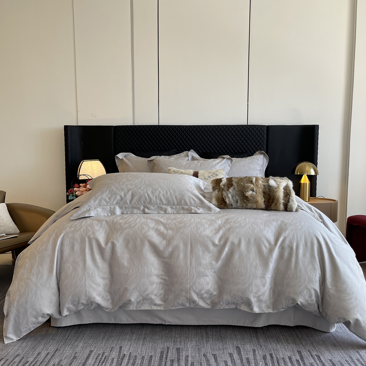 91家纺网 家纺一手货源 找家纺 莱豫家纺 2025秋冬新款长绒棉纯棉提花四件套 爱洛斯