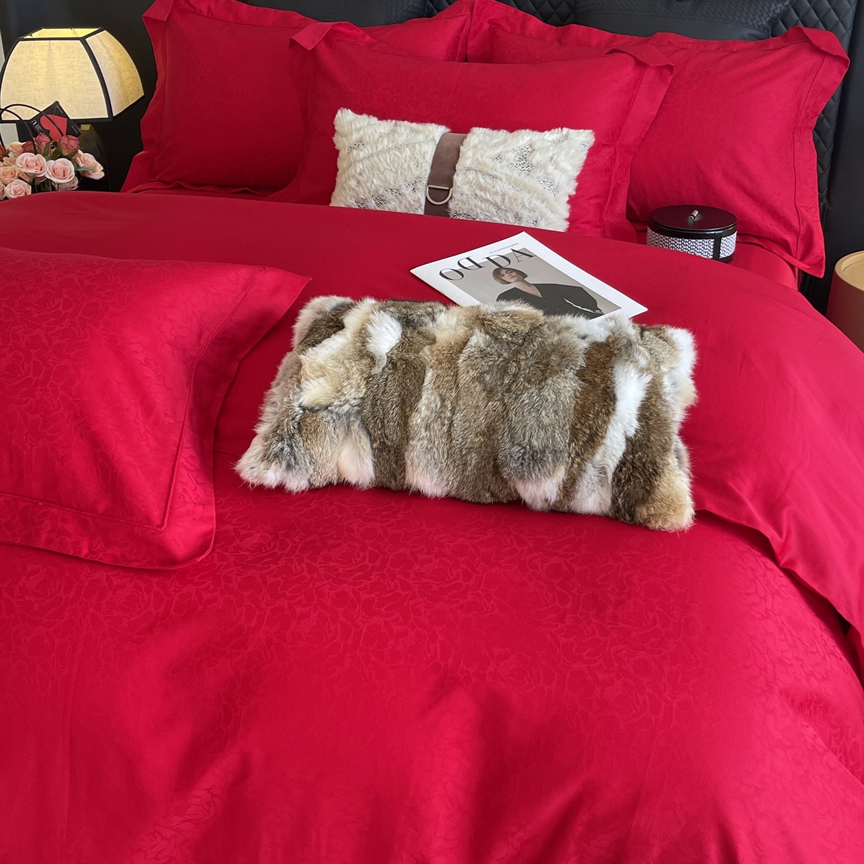 91家纺网 家纺一手货源 找家纺 莱豫家纺 2025秋冬新款长绒棉纯棉提花四件套 格蕾丝