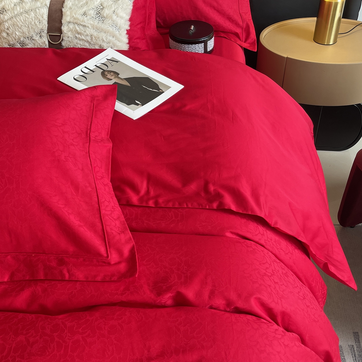 91家纺网 家纺一手货源 找家纺 莱豫家纺 2025秋冬新款长绒棉纯棉提花四件套 格蕾丝