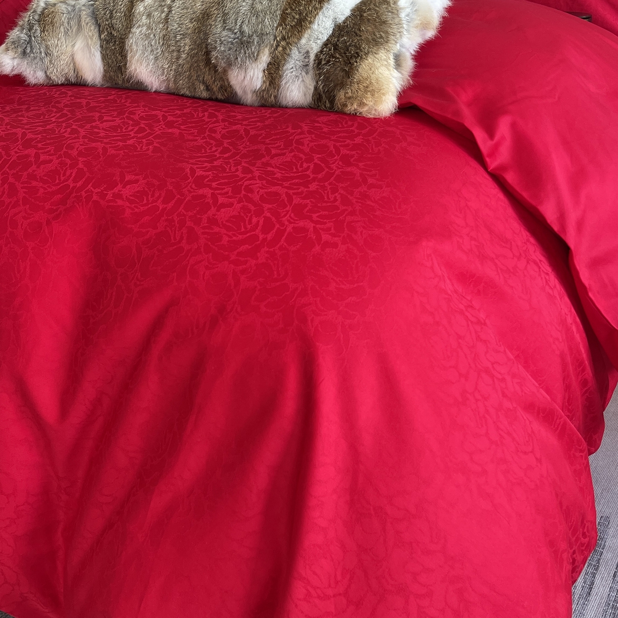 91家纺网 家纺一手货源 找家纺 莱豫家纺 2025秋冬新款长绒棉纯棉提花四件套 格蕾丝