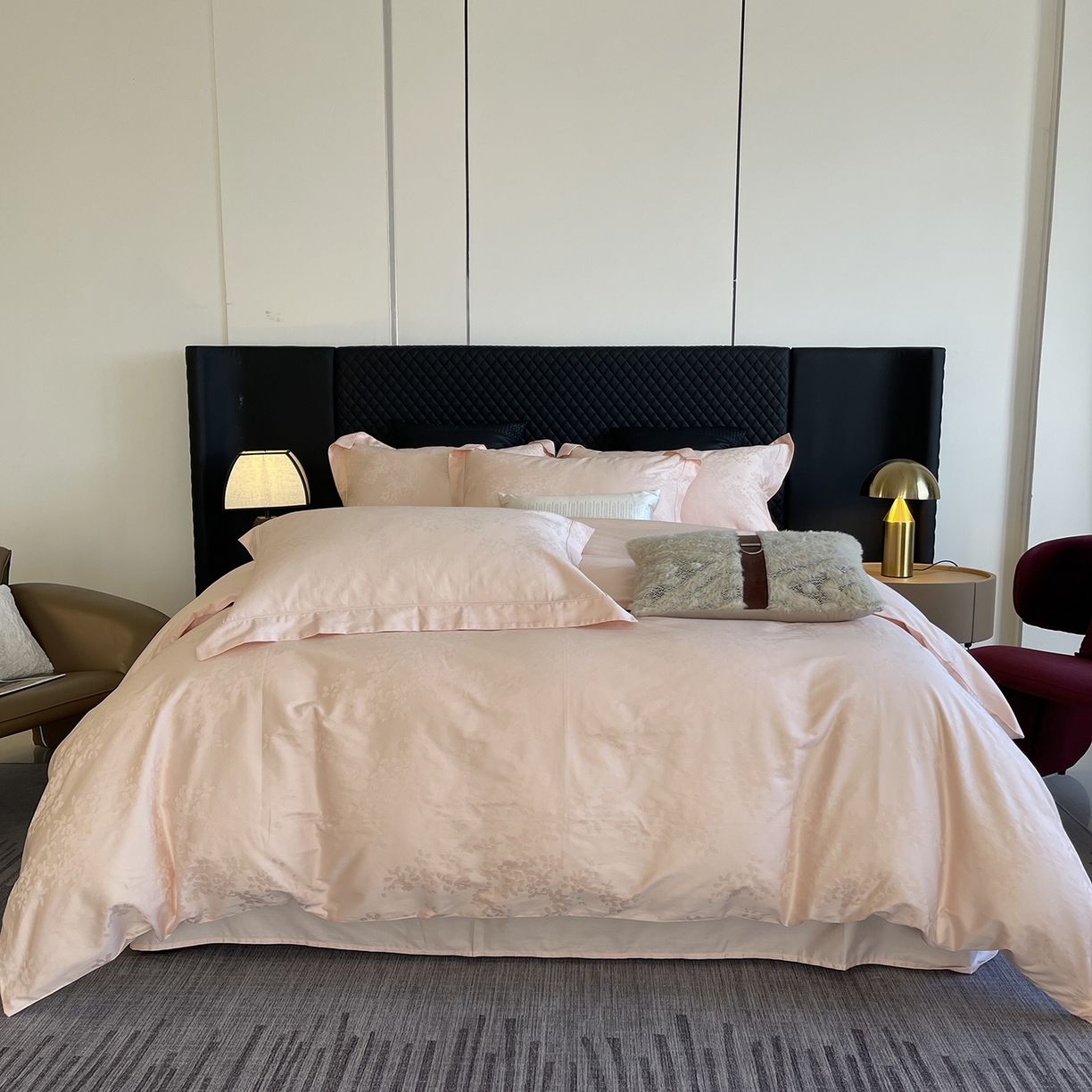 91家纺网 家纺一手货源 找家纺 莱豫家纺 2025秋冬新款长绒棉纯棉提花四件套 瓦妮莎