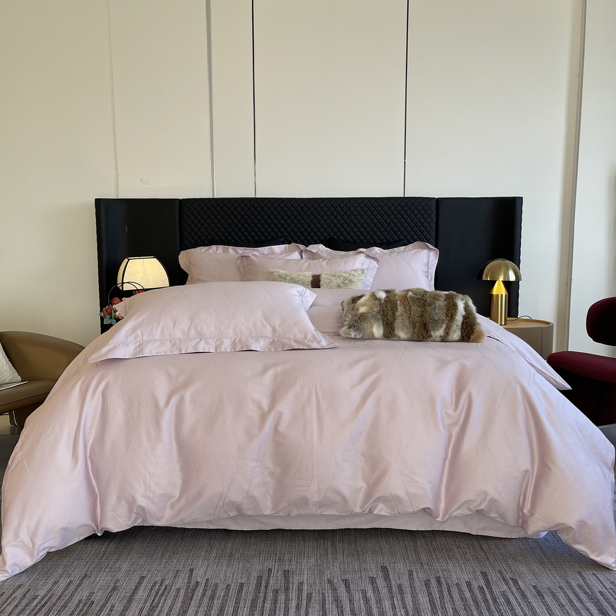 91家纺网 家纺一手货源 找家纺 莱豫家纺 2025秋冬新款长绒棉纯棉提花四件套 佩妮儿