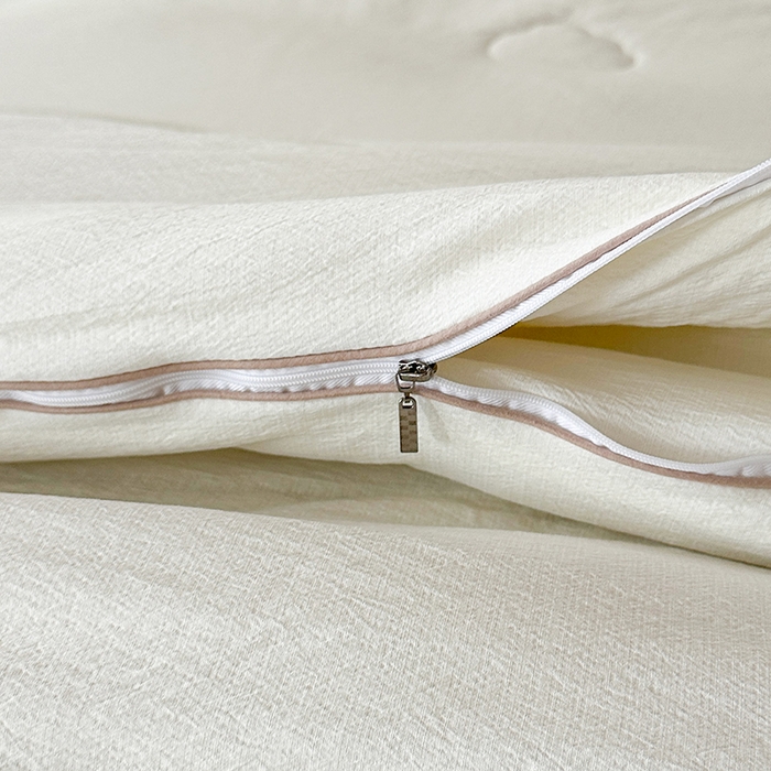 91家纺网 家纺一手货源 找家纺 鸣创 2025新款新疆棉花被双拼被子冬被被芯二合一棉花子母被木棉春秋被 珍珠白