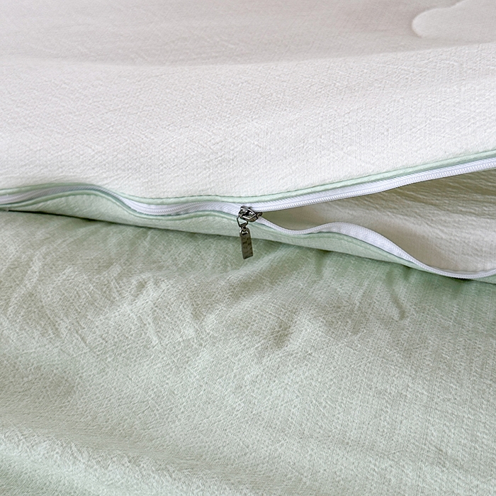 91家纺网 家纺一手货源 找家纺 鸣创 2025新款新疆棉花被双拼被子冬被被芯二合一棉花子母被木棉春秋被 白拼绿