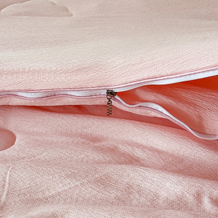 91家纺网 家纺一手货源 找家纺 鸣创 2025新款新疆棉花被双拼被子冬被被芯二合一棉花子母被木棉春秋被 仙女粉