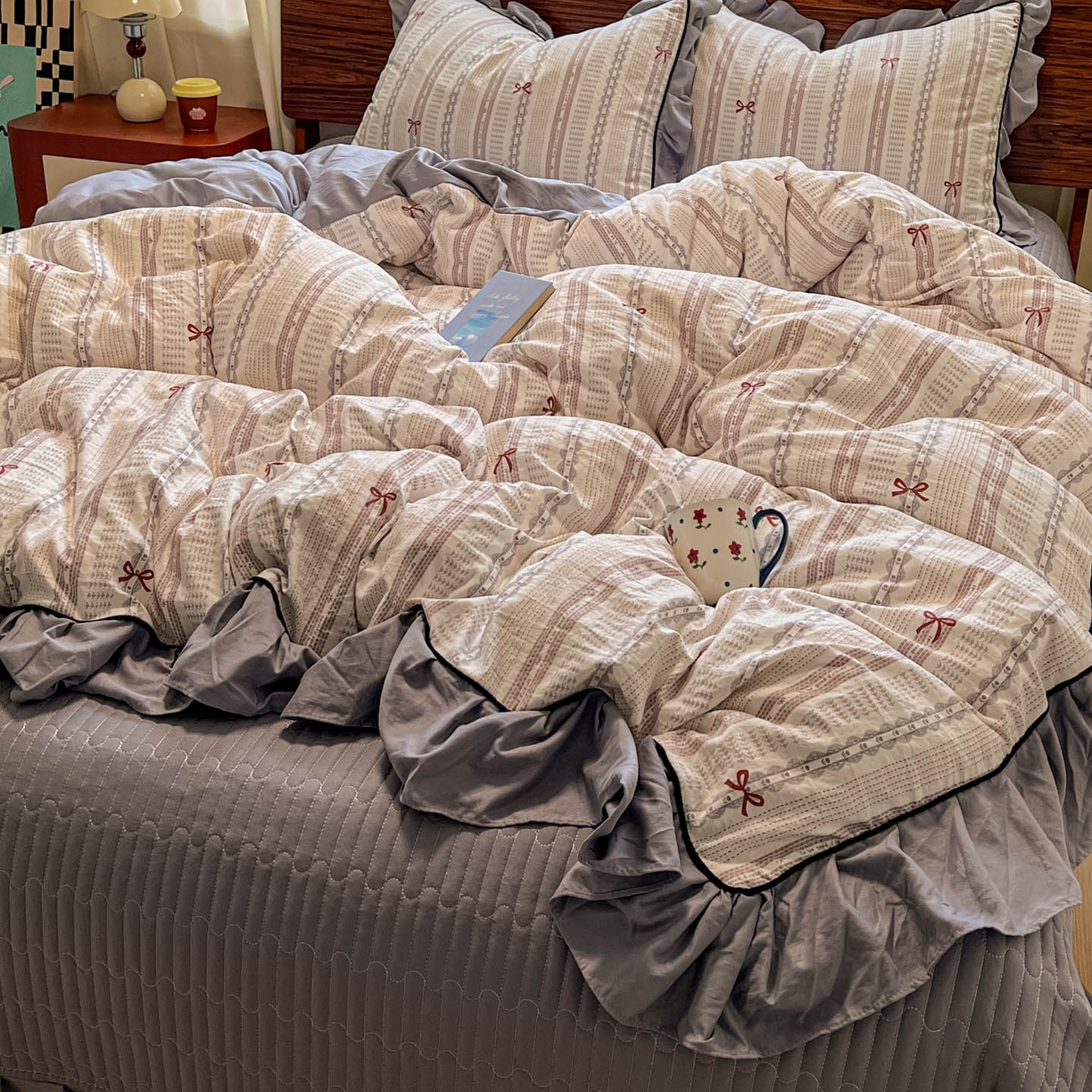 91家纺网 家纺一手货源 找家纺 美梦家纺 2025新款亲肤舒适高克重云感棉床盖四件套 加纳