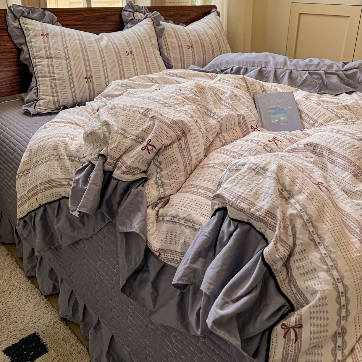 91家纺网 家纺一手货源 找家纺 美梦家纺 2025新款亲肤舒适高克重云感棉床盖四件套 加纳