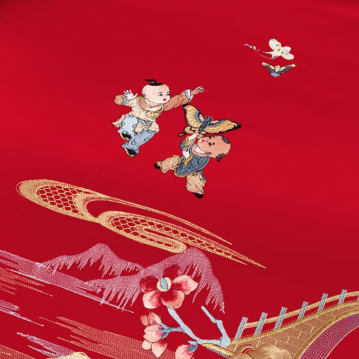 91家纺网 家纺一手货源 找家纺 （总）柏拉图 2025新款100s长绒棉纯棉贡缎提花婚庆系列四件套多件套3