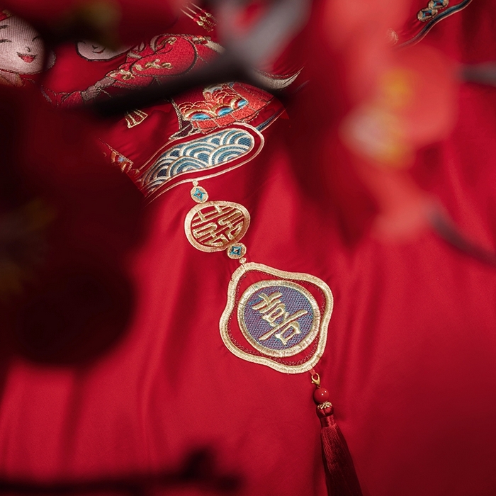 91家纺网 家纺一手货源 找家纺 柏拉图 2025新款100s长绒棉纯棉贡缎提花婚庆系列四件套多件套3 两情相悦