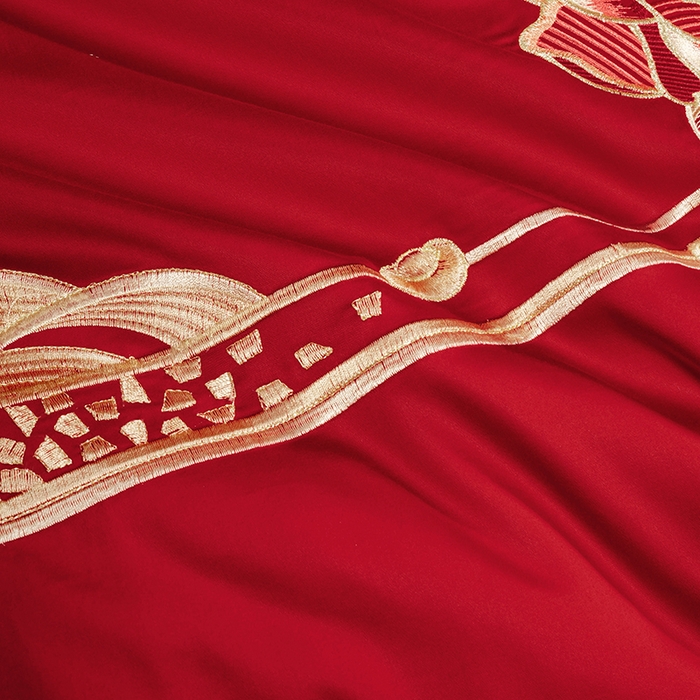 91家纺网 家纺一手货源 找家纺 柏拉图 2025新款100s长绒棉纯棉贡缎提花婚庆系列四件套多件套3 缘定一生