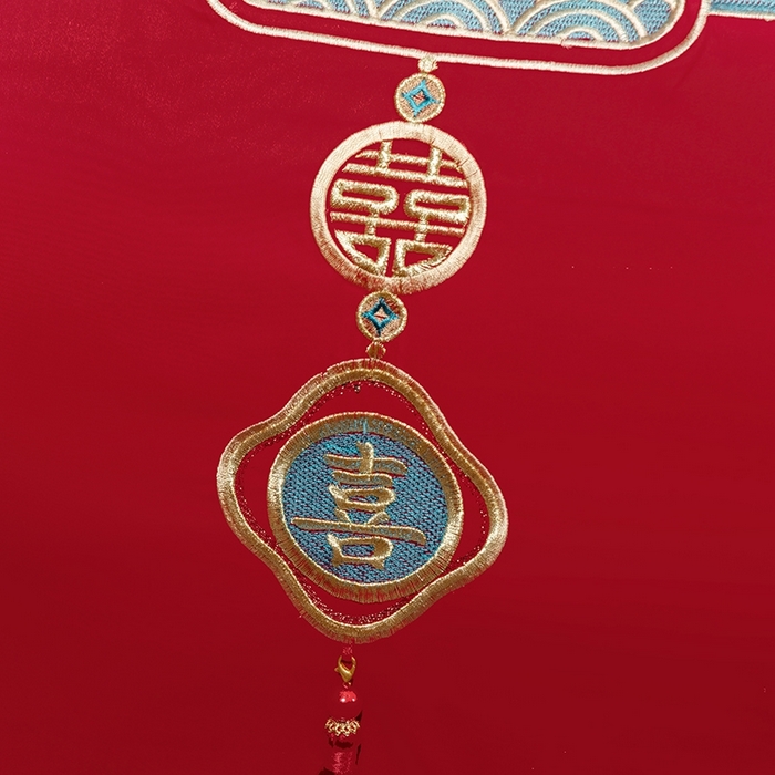 91家纺网 家纺一手货源 找家纺 柏拉图 2025新款100s长绒棉纯棉贡缎提花婚庆系列四件套多件套3 两情相悦