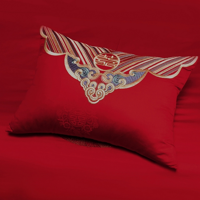 91家纺网 家纺一手货源 找家纺 柏拉图 2025新款100s长绒棉纯棉贡缎提花婚庆系列四件套多件套3 两情相悦