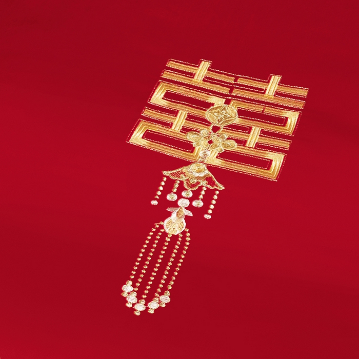 91家纺网 家纺一手货源 找家纺 柏拉图 2025新款100s长绒棉纯棉贡缎提花婚庆系列四件套多件套3 朵朵爱恋