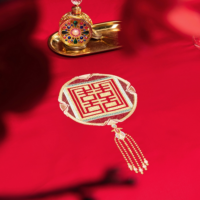 91家纺网 家纺一手货源 找家纺 柏拉图 2025新款100s长绒棉纯棉贡缎提花婚庆系列四件套多件套3 传承龙凤