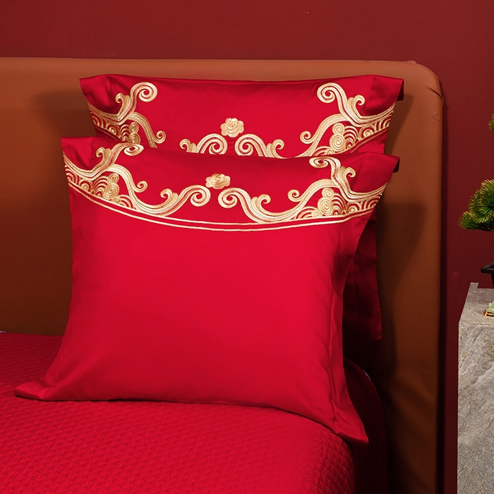 91家纺网 家纺一手货源 找家纺 柏拉图 2025新款100s长绒棉纯棉贡缎提花婚庆系列四件套多件套3 传承龙凤