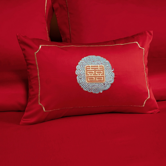 91家纺网 家纺一手货源 找家纺 柏拉图 2025新款100s长绒棉纯棉贡缎提花婚庆系列四件套多件套3 锦绣年华