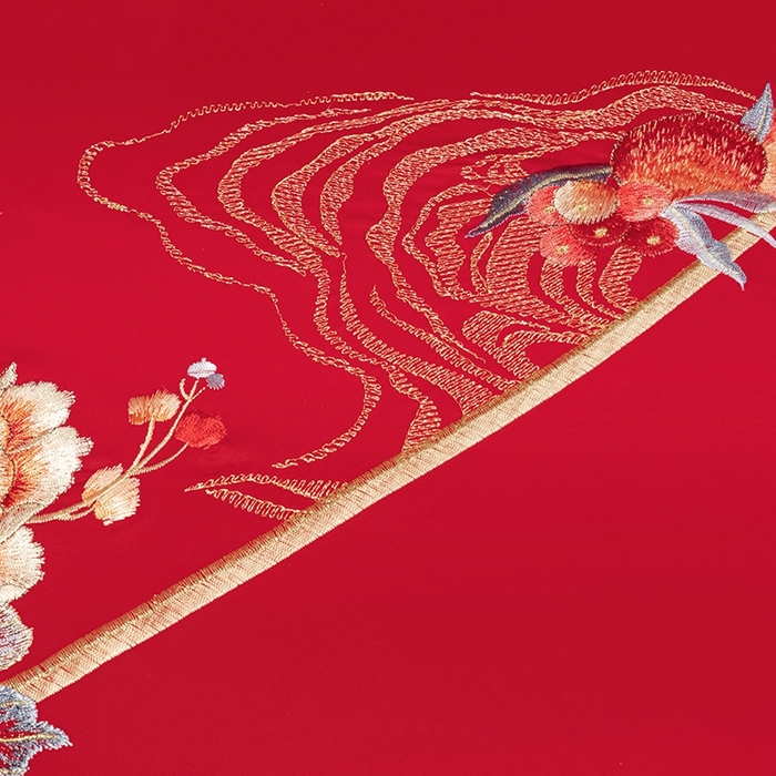 91家纺网 家纺一手货源 找家纺 柏拉图 2025新款100s长绒棉纯棉贡缎提花婚庆系列四件套多件套3 喜事连绵