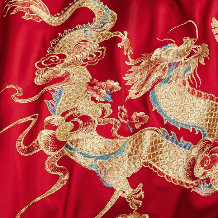 91家纺网 家纺一手货源 找家纺 柏拉图 2025新款100s长绒棉纯棉贡缎提花婚庆系列四件套多件套3 龙凤瑞彩