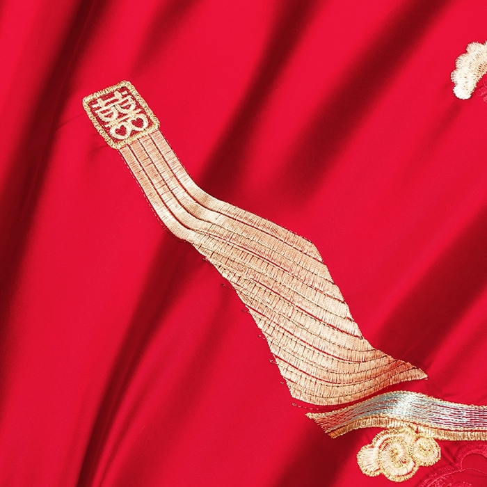 91家纺网 家纺一手货源 找家纺 柏拉图 2025新款100s长绒棉纯棉贡缎提花婚庆系列四件套多件套3 东方喜事