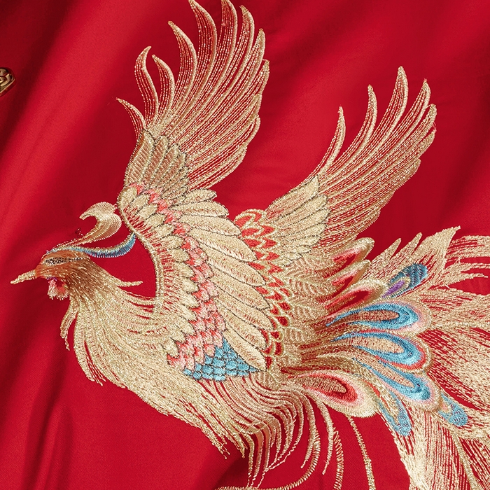 91家纺网 家纺一手货源 找家纺 柏拉图 2025新款100s长绒棉纯棉贡缎提花婚庆系列四件套多件套3 龙凤瑞彩