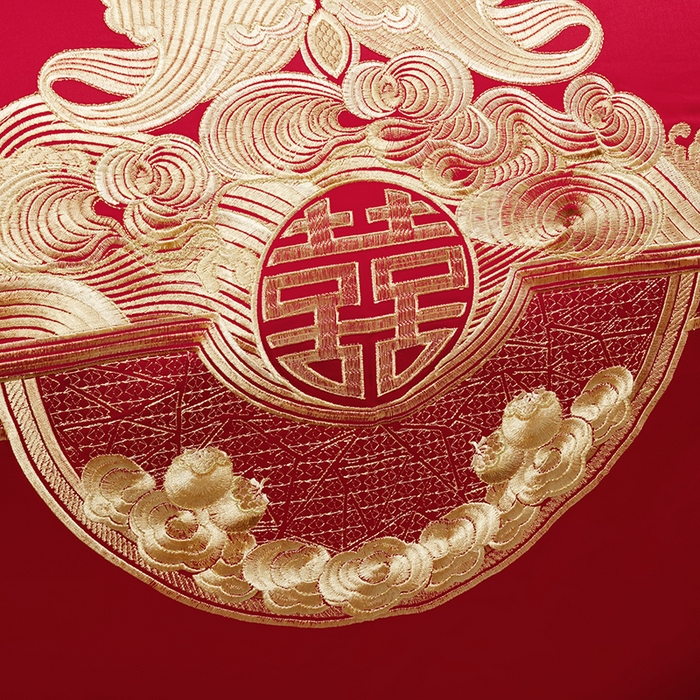 91家纺网 家纺一手货源 找家纺 柏拉图 2025新款100s长绒棉纯棉贡缎提花婚庆系列四件套多件套3 锦绣年华