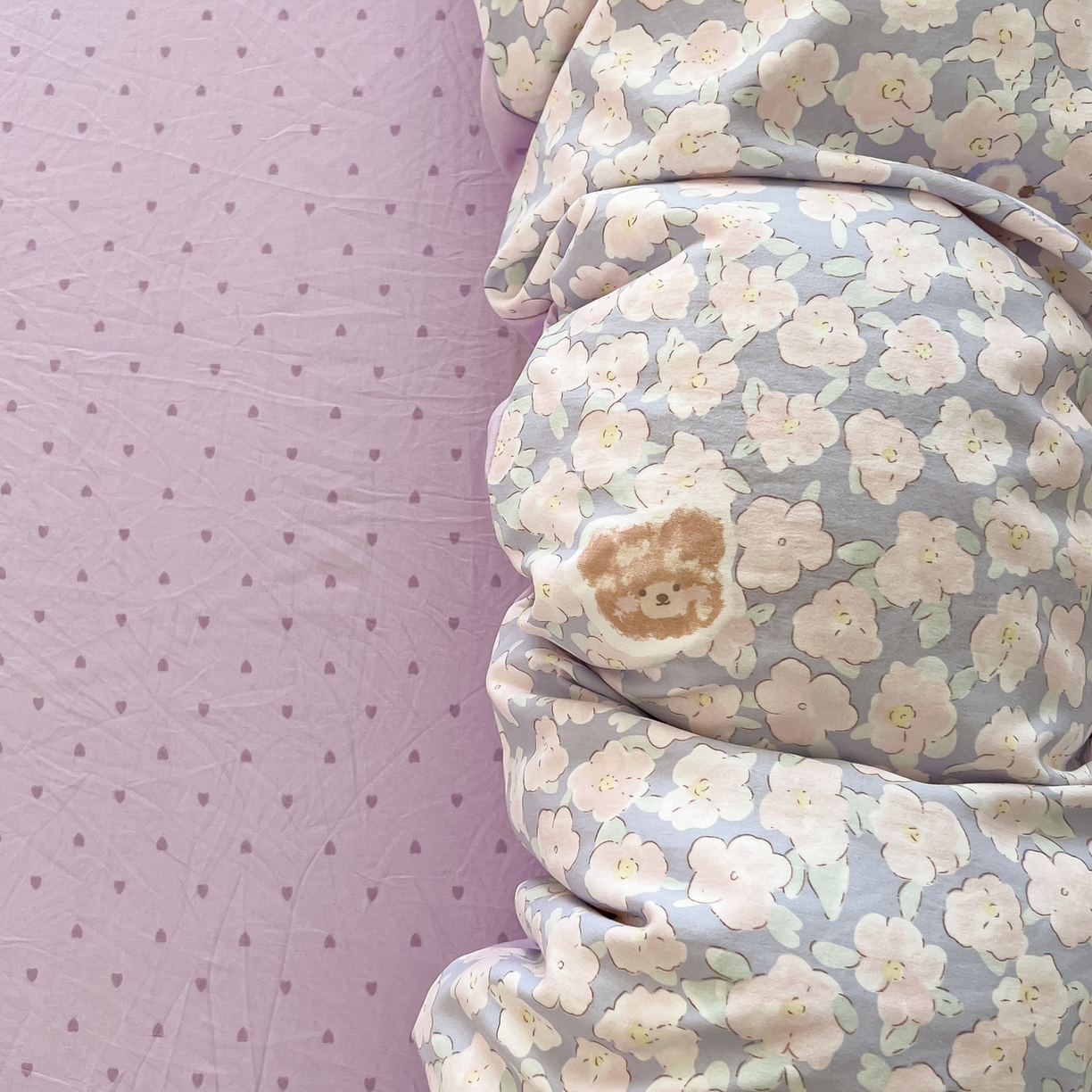 91家纺网 家纺一手货源 找家纺 韩后家纺 2025新款水洗棉印花系列四件套 轻颜-紫