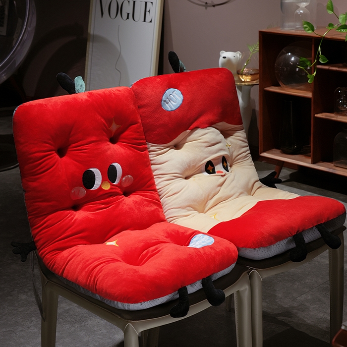 91家纺网 家纺一手货源 找家纺 仟亿莱 2025新款大眼红苹果连体坐垫 组合图仅供参考不可下单