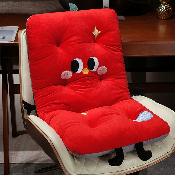 91家纺网 家纺一手货源 找家纺 仟亿莱 2025新款大眼红苹果连体坐垫 组合图仅供参考不可下单